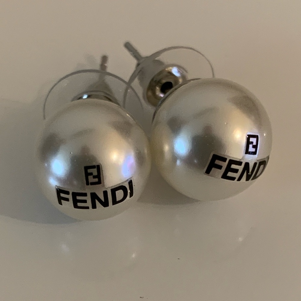 Fendi Style Pearl Earrings